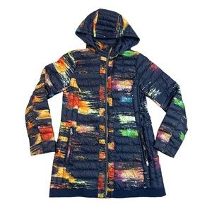 Preston & York Down Packable Puffer Hooded Colorful Size Small